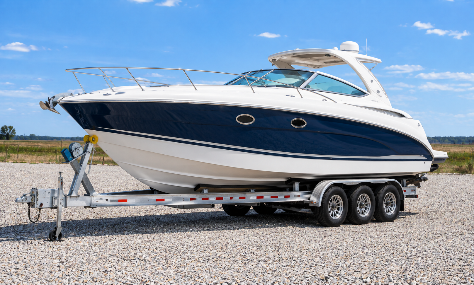 Large Boat on Trailer